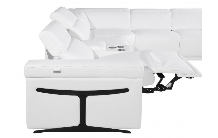 DivanItalia 1126 7-Piece 4-Power Reclining Italian Leather Sectional