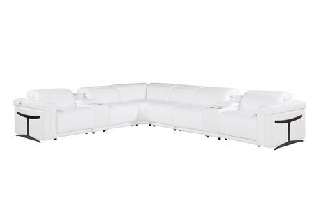 DivanItalia 1126 8-Piece 3-Power Reclining Italian Leather Sectional