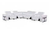 DivanItalia 1126 8-Piece  4-Power Reclining Italian Leather Sectional