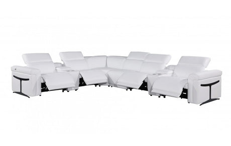 DivanItalia 1126 8-Piece  4-Power Reclining Italian Leather Sectional