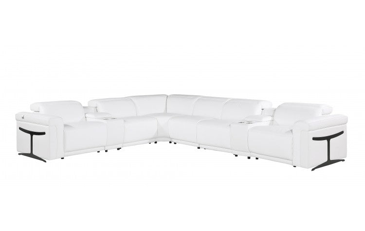 DivanItalia 1126 8-Piece  4-Power Reclining Italian Leather Sectional