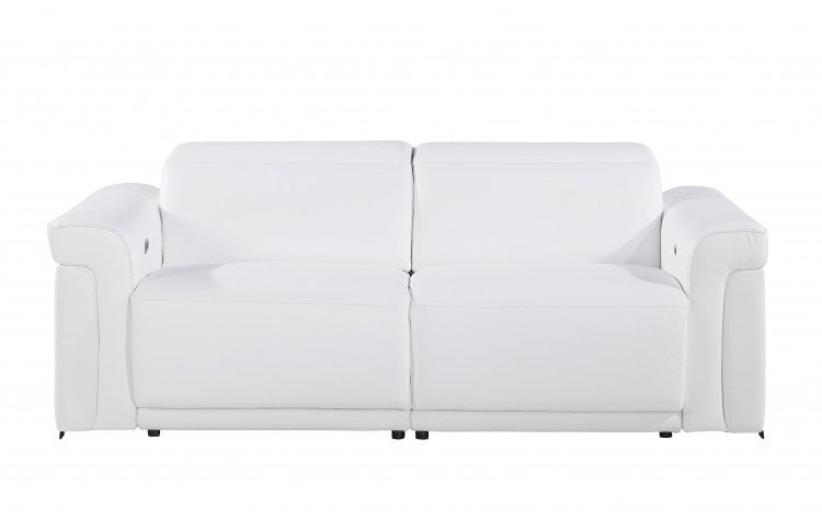 DivanItalia Top Grain Power Reclining Italian Leather Sofa + Love