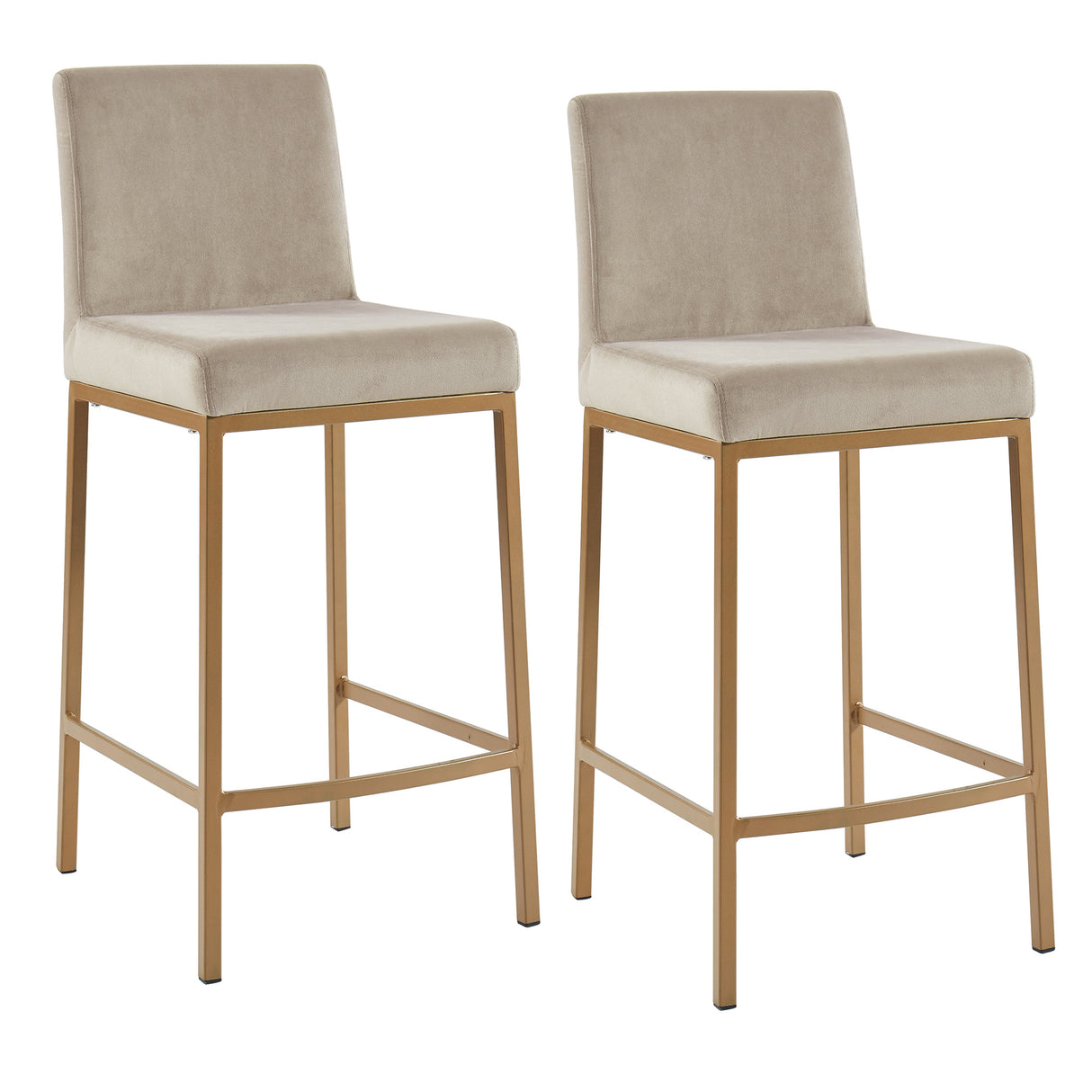 Diego 26" Counter Stool Beige Aged Gold (Set of 2)