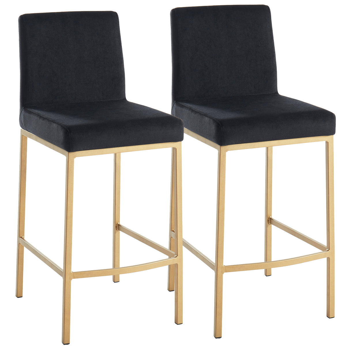 Diego 26" Counter Stool Black/Aged Gold (Set of 2)