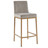 Diego 26" Counter Stool Grey/Aged Gold (Set of 2)