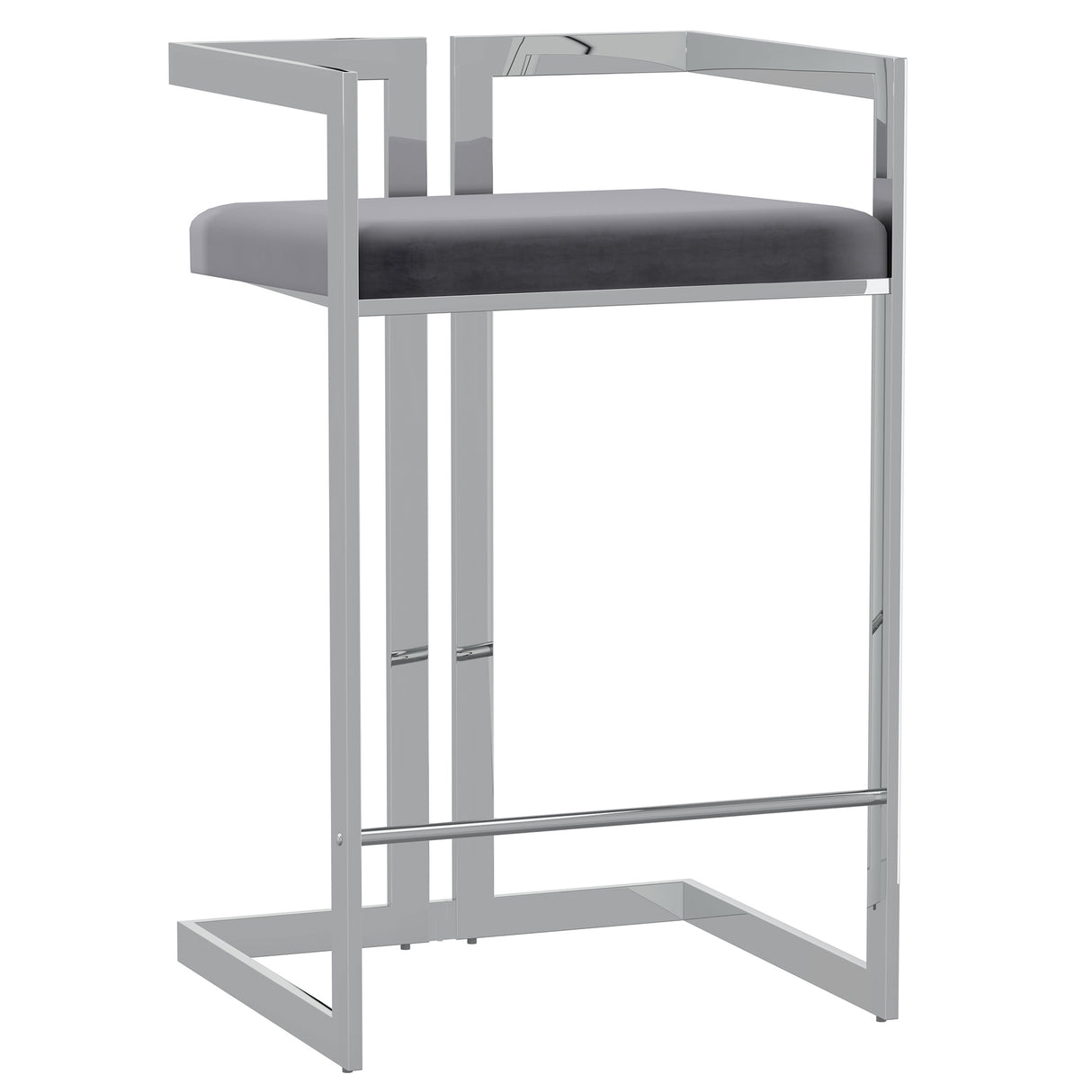 Cosmo 26'' Counter Stool Gy/Silver Base