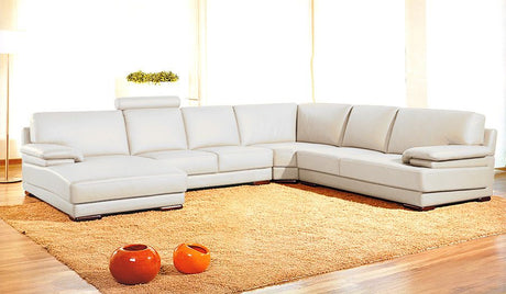 39" Orange Leather And Wood Sectional Sofa