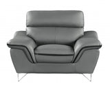 Leather Match Solid Color Pillow Top Arms Silver Legs