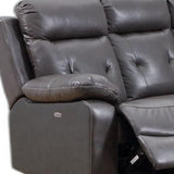 Dark Gray Polyester Blend Power Reclining U Shaped Three Piece Corner Sectional