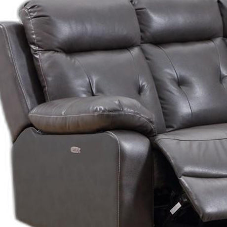 Dark Gray Polyester Blend Power Reclining U Shaped Three Piece Corner Sectional