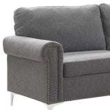 Polyester L Shaped Two Piece Sofa and Chaise Sectional in Gray