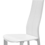 Set Of 4 Modern Dining White Faux Leather Dining Chairs