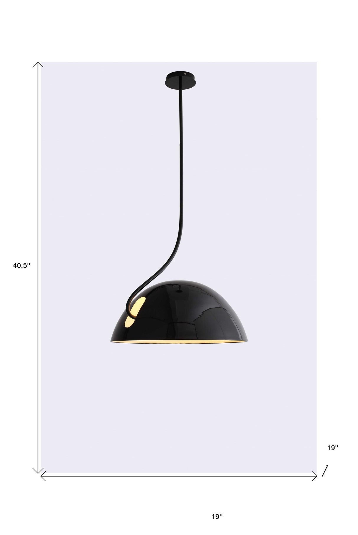 19 X 19 X 40.5 Black Aluminum Pendant Lamp