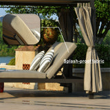 Gray Steel Metal Adjustable Outdoor Daybed with Canopy and Taupe Cushions