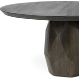 60" Round Brown Solid Wood Top And Base Dining Table