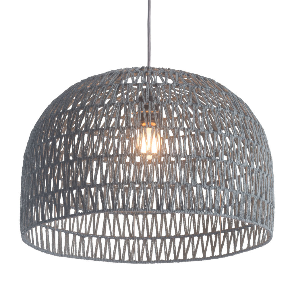 Gray Lantern Metal Dimmable Ceiling Light