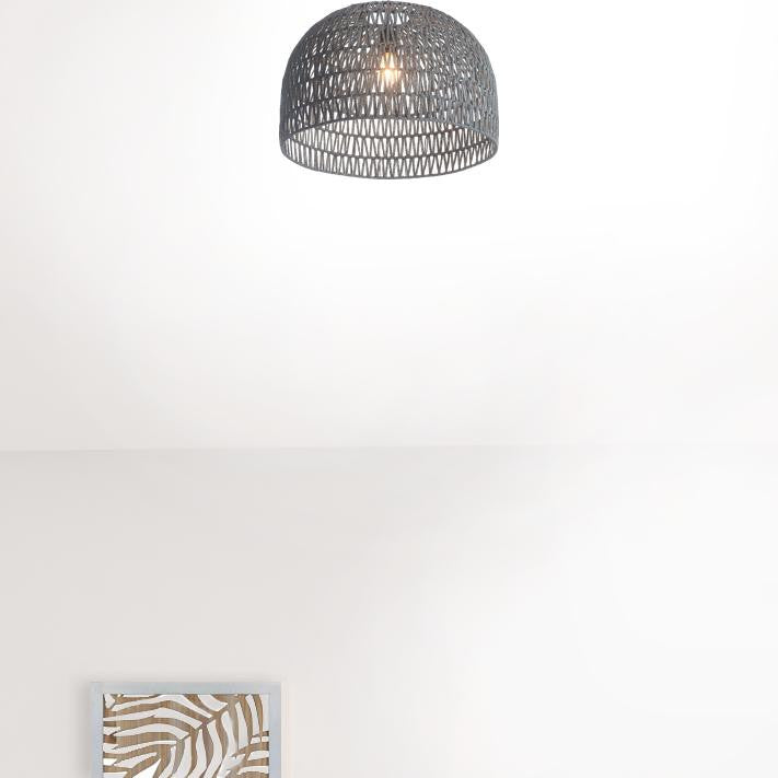 Gray Lantern Metal Dimmable Ceiling Light