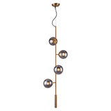 Gold Shaded Four Light Metal Dimmable Ceiling Light