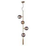 Gold Shaded Four Light Metal Dimmable Ceiling Light