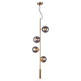 Gold Shaded Four Light Metal Dimmable Ceiling Light