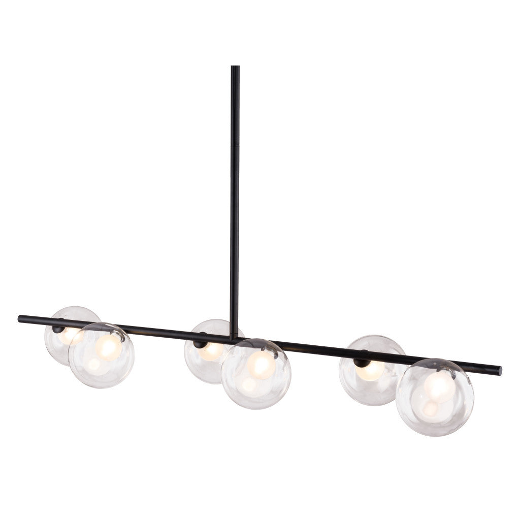 Black Kitchen Island 6-Light Metal Ceiling Light