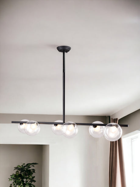 Black Kitchen Island 6-Light Metal Ceiling Light