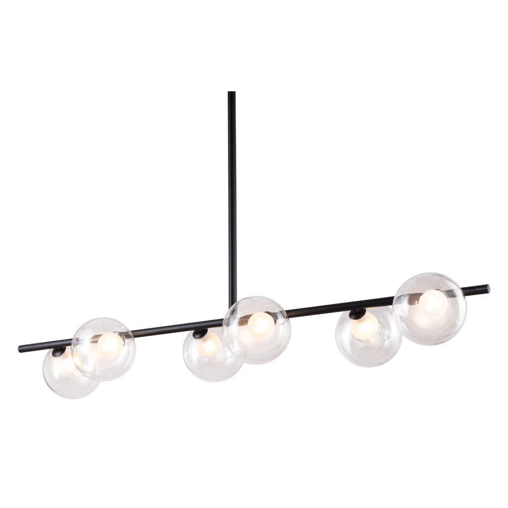 Black Kitchen Island 6-Light Metal Ceiling Light