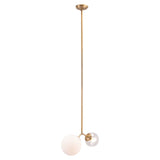 Gold Shaded Two Light Metal Dimmable Ceiling Light