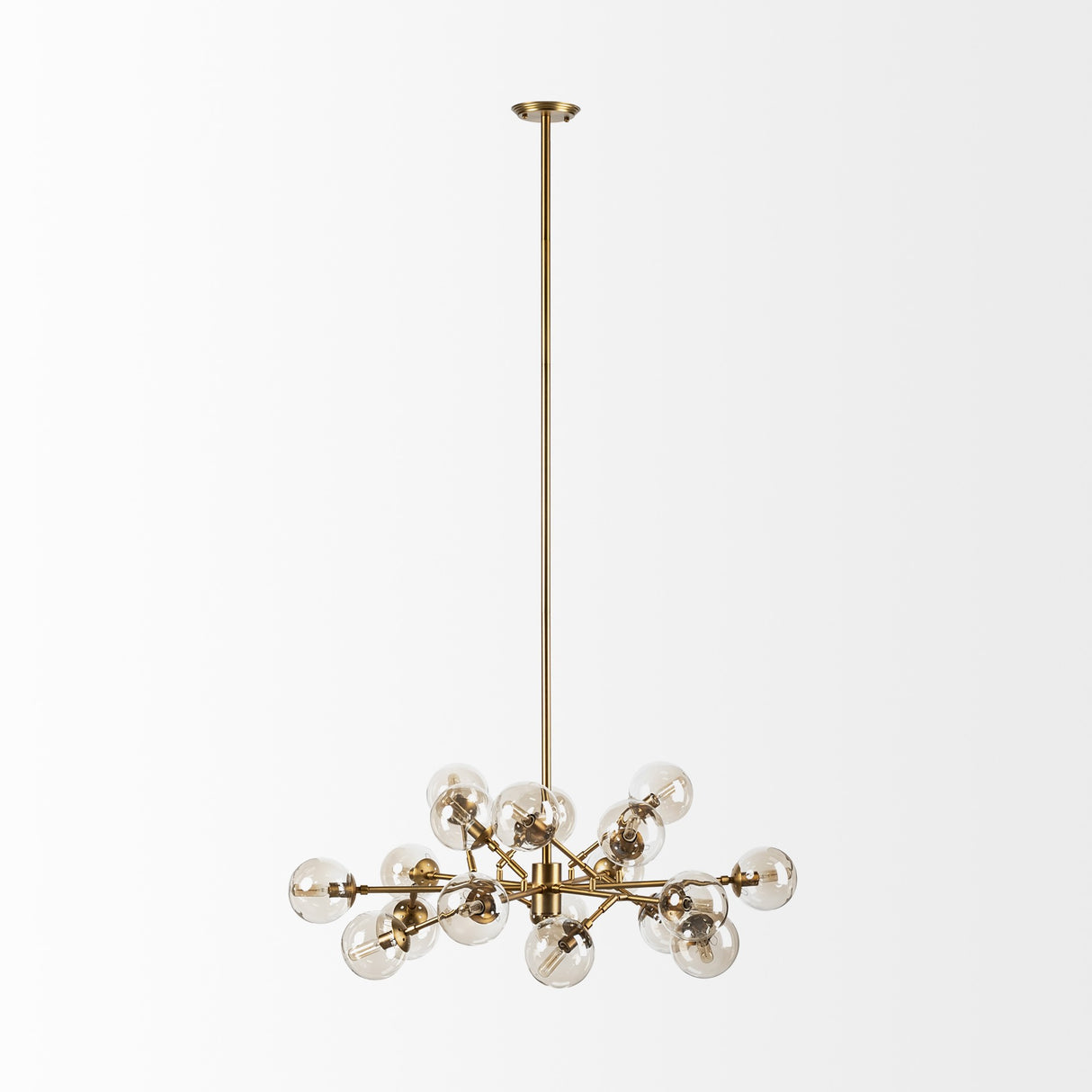 Gold Metal Eighteen Bulb Hanging Chandelier