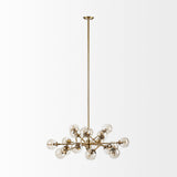 Gold Metal Eighteen Bulb Hanging Chandelier