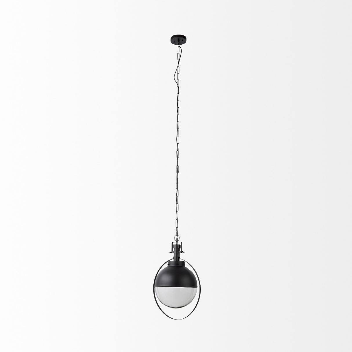 Black Metal Sphere Pendant Hanging Light