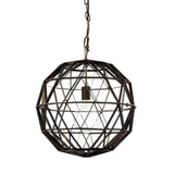 Black Metal Geometric Globe Hanging Light