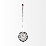 Black Metal Geometric Globe Hanging Light