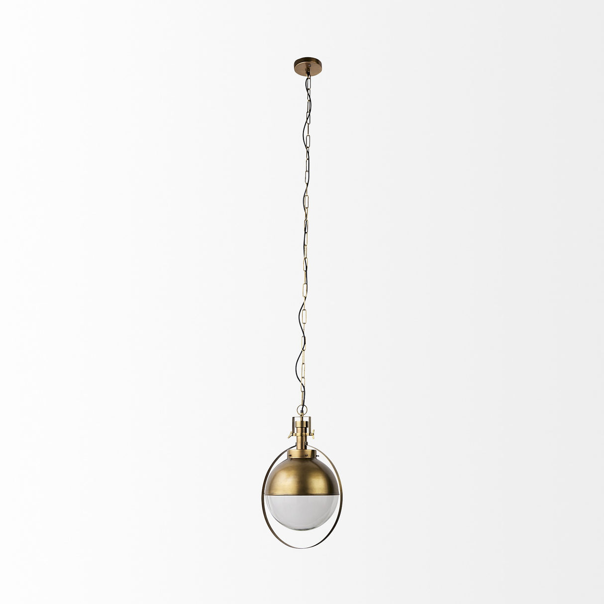 Gold Metal Sphere Pendant Hanging Light