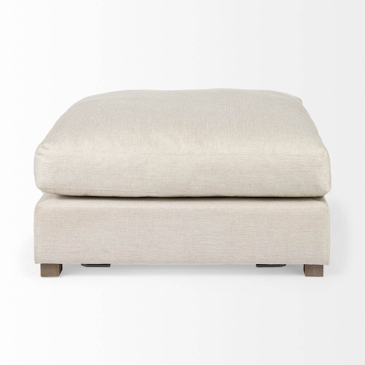 39" Versatile Beige Polyester and Brown Cocktail Ottoman