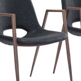 Set of Two Black Retro Modern Funk Dining Chairs