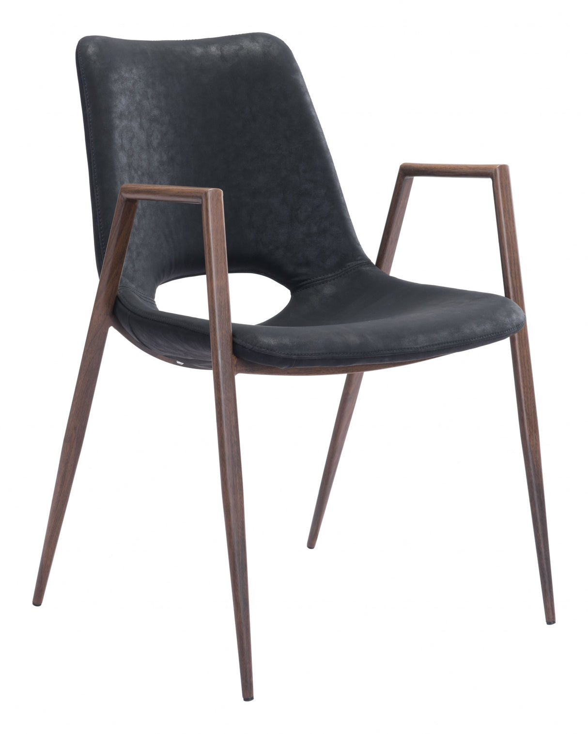 Set of Two Black Retro Modern Funk Dining Chairs