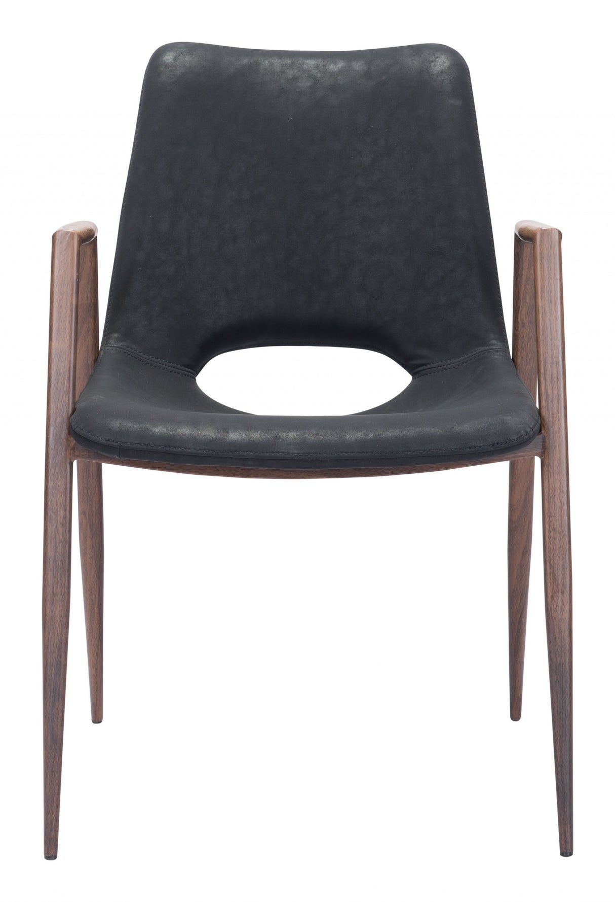 Set of Two Black Retro Modern Funk Dining Chairs