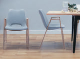 Set of Two Gray Retro Modern Funk Dining Chairs