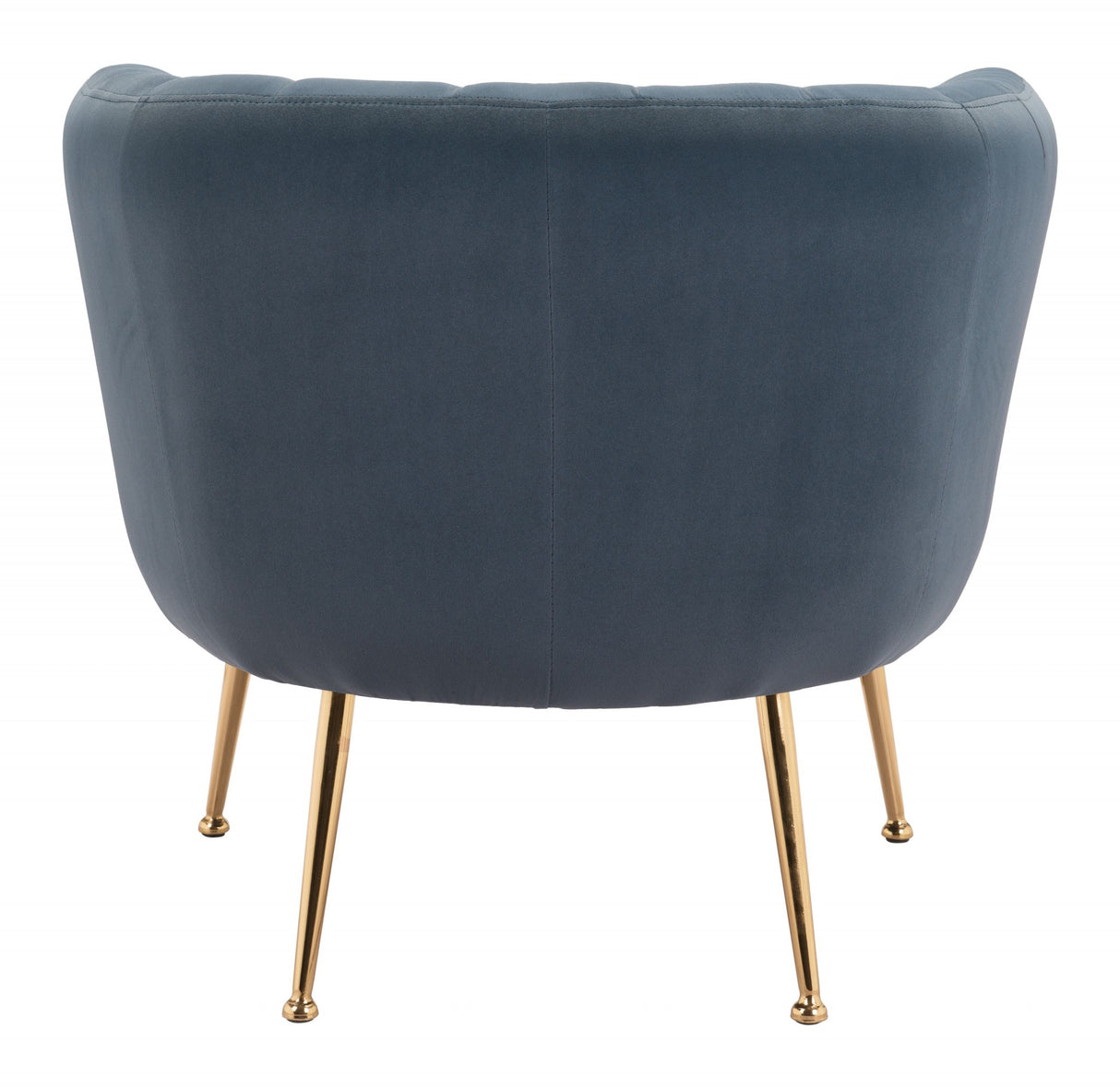 30" Gray And Gold Velvet Tufted Club Chair