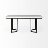 Modern Marble and Metal Dining Table