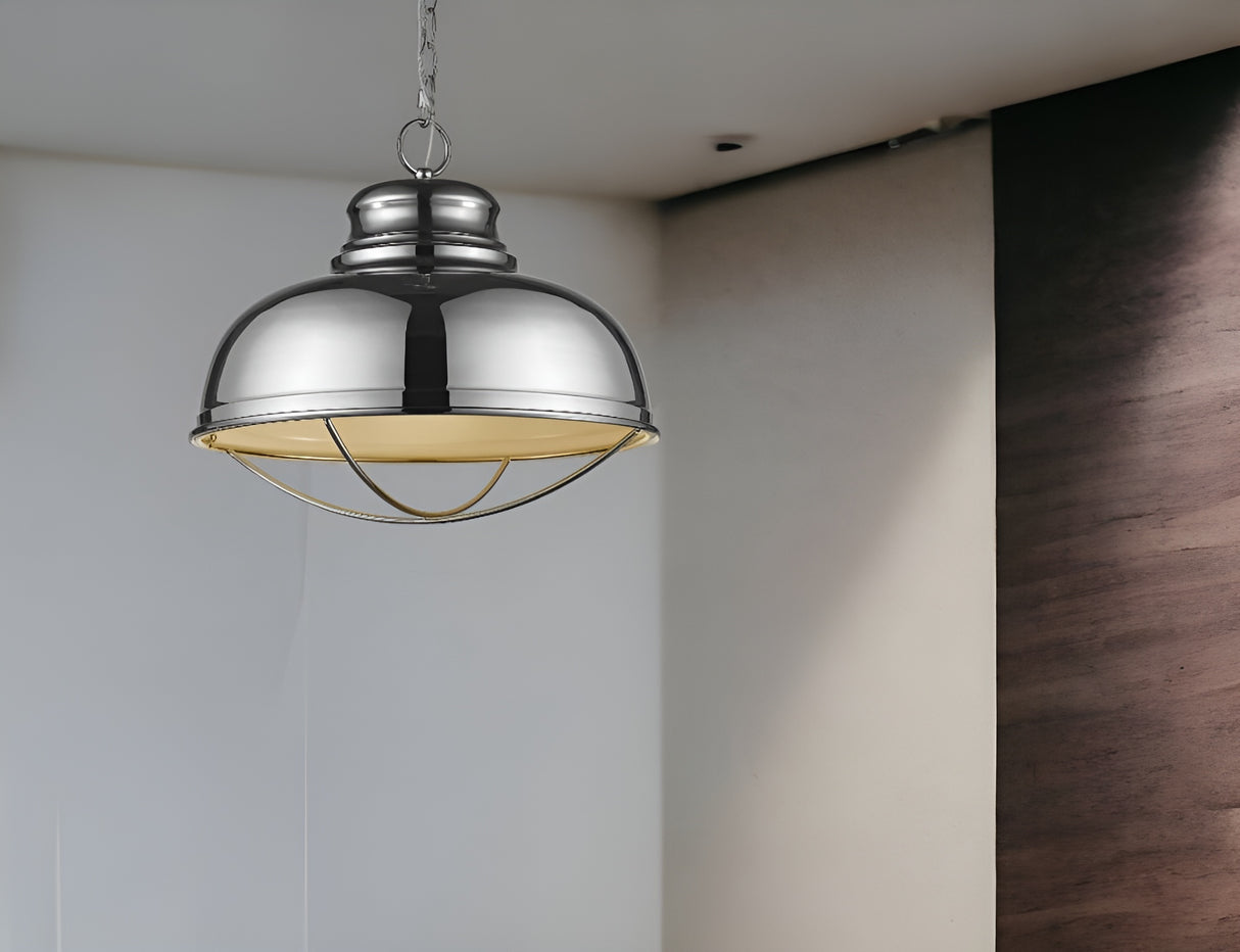 Ansen 1-Light Polished Nickel Pendant