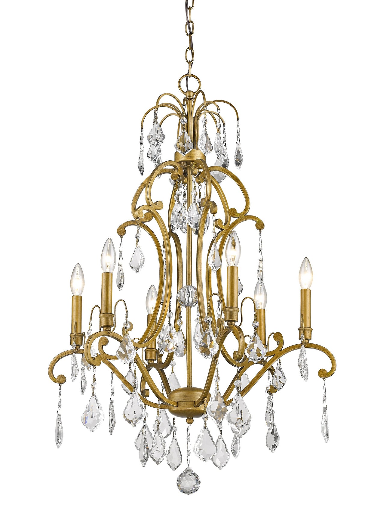 Claire 6-Light Antique Gold Chandelier