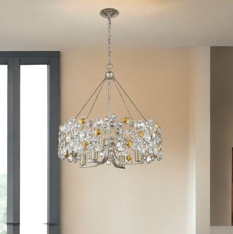 Vitozzi 4-Light Antique Silver Leaf Chandelier