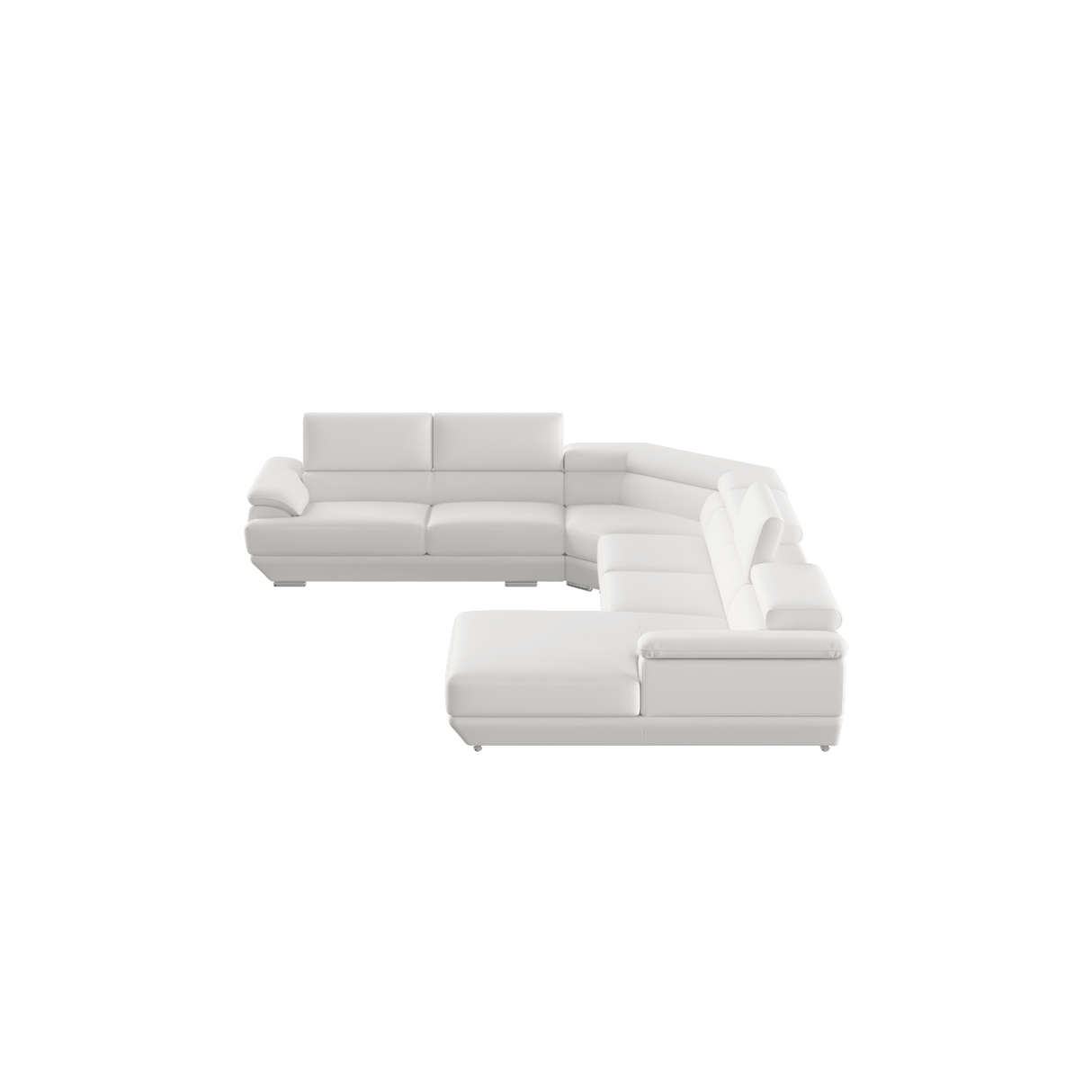 430 Leather Sectional Pure White