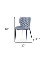 Set of Two Gray Black Modern Dining Chairs