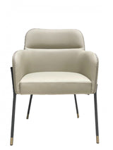 Pale Gray Faux Leather Modern Dining or Side Chair