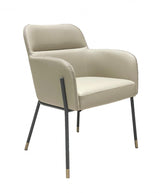 Pale Gray Faux Leather Modern Dining or Side Chair