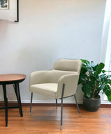 Pale Gray Faux Leather Modern Dining or Side Chair