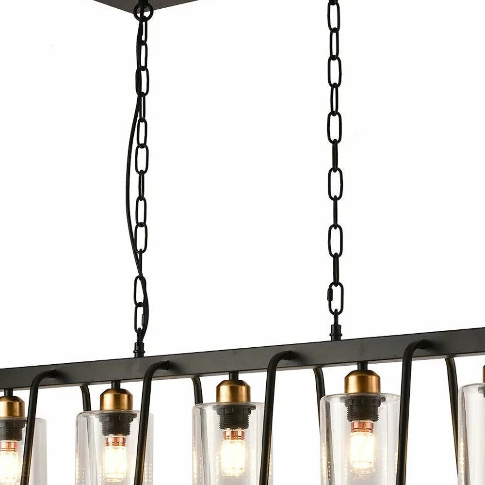 Black Modern Farmhouse Five Light Ceiling Lamp